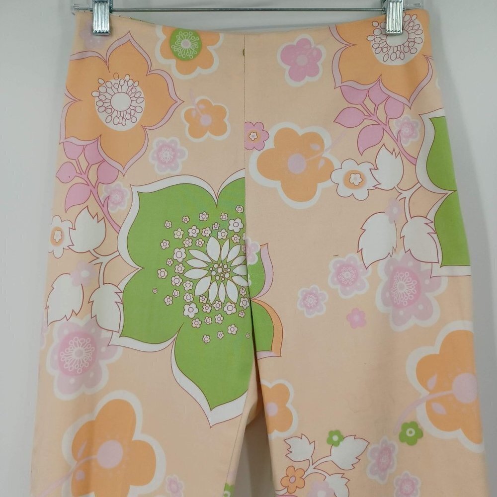 Barbara Gerwit Floral Straight Leg Pants Multicolor Women's 6 Preppy Summer - Picture 3 of 12